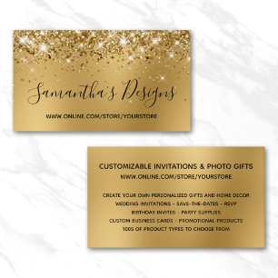 Glittery Gold Blur Online Store Business Card