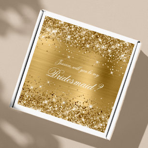 Glittery Gold Bridesmaid Proposal Gift Box