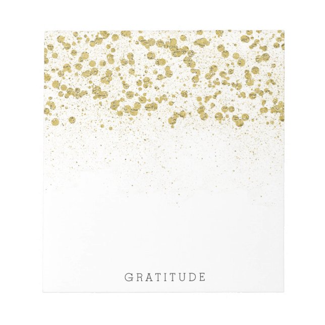 Glittery Gold Confetti Notepad (Front)