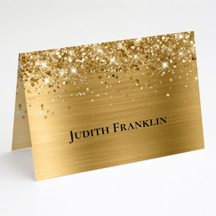 Glittery Gold Elegant Typeface Place Cards