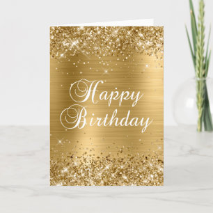 Glittery Gold Foil 2 Happy Birthday Card
