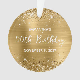 Glittery Gold Foil 50th Birthday Ornament