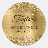 Glittery Gold Foil 90th Birthday