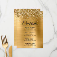 Glittery Gold Foil Cocktails Bar