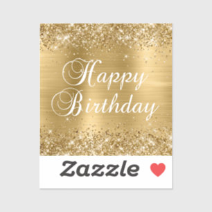 Glittery Gold Foil Happy Birthday
