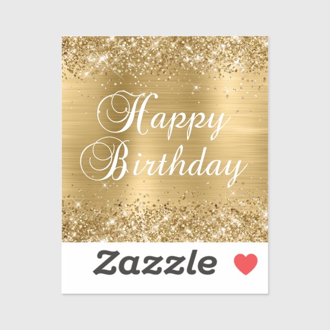 Glittery Gold Foil Happy Birthday (Sheet)