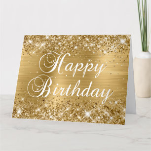 Glittery Gold Foil Happy Birthday from Group Card