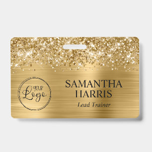 Glittery Gold Foil Logo ID Badge