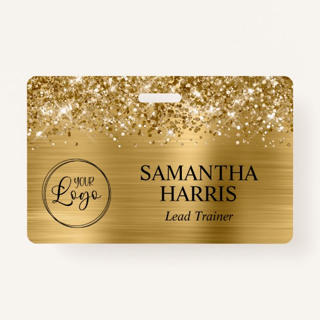 Glittery Gold Foil Logo ID Badge (Front)