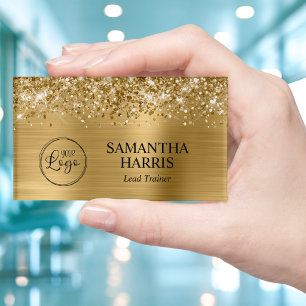 Glittery Gold Foil Logo Name Tag