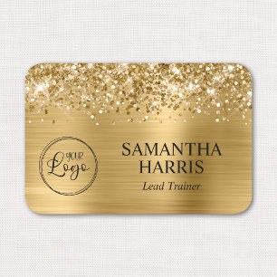 Glittery Gold Foil Logo Name Tag