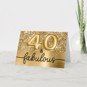 Glittery Gold Glam 40 and Fabulous Card