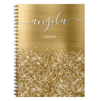 Glittery Gold Glam Notes Notebook