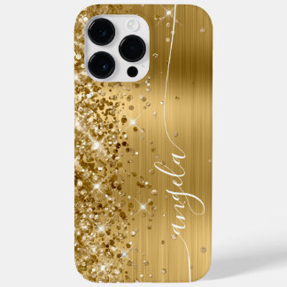 Glittery Gold Glam Signature Case-Mate iPhone 14 Pro Max Case