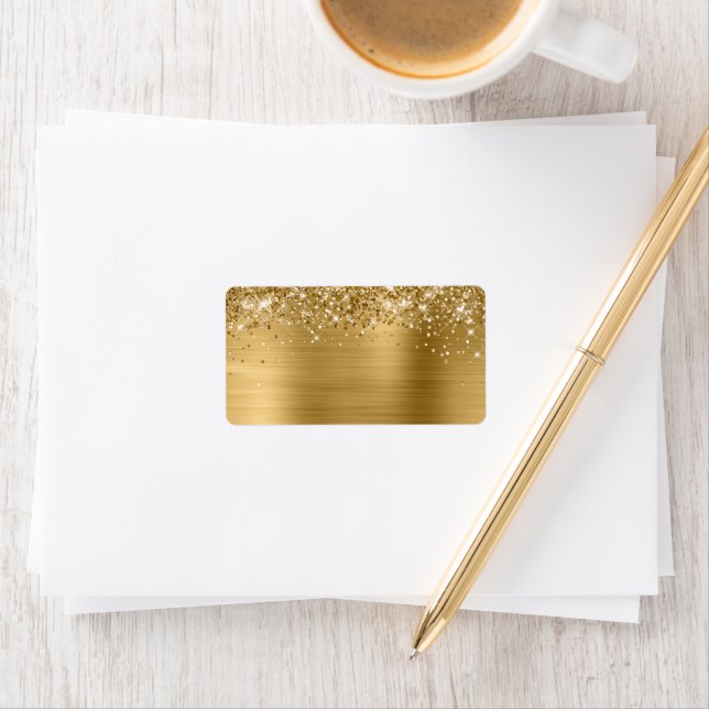 Glittery Gold Glitter Foil Glam Label (Insitu)