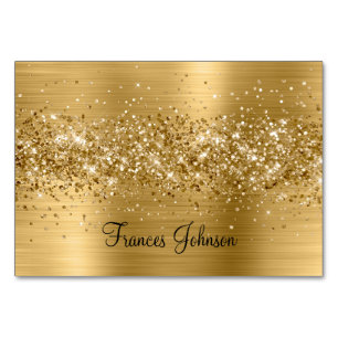 Glittery Gold Horizontal Name Place Cards