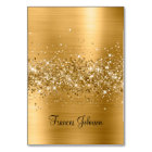 Glittery Gold Individual Name Place Cards