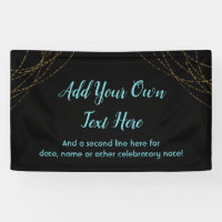 Glittery Gold Light Strings Add Your Own Text