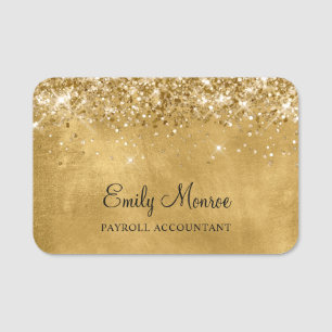 Glittery Gold Name Tag
