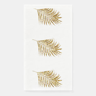 Glittery Gold Palms Tropical Baby Shower Weddings Napkin