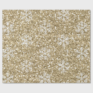 Glittery Gold Snowflake Wrapping Paper