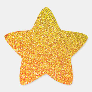 Glittery Gold Sparkle Wedding Birthday Ombre Colou Star Sticker