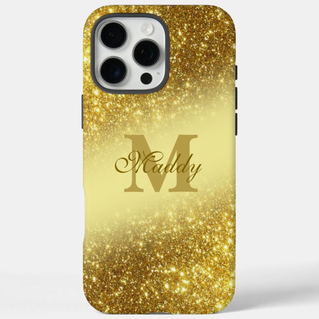 glittery golden personalised Case-Mate iPhone case (Back)