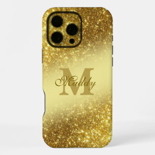 glittery golden personalised iPhone 16 pro max case