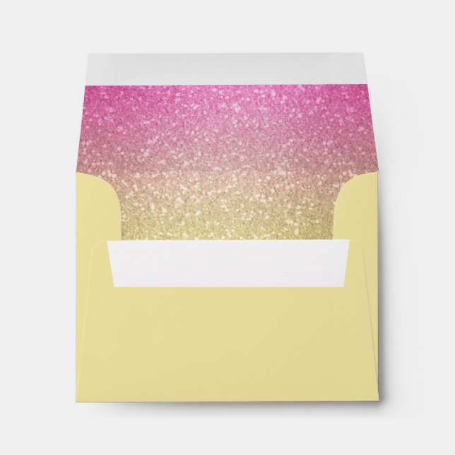 Glittery Gradient Hot Pink RSVP Envelope (Back (Bottom))