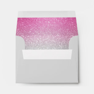 Glittery Gradient Hot Pink RSVP Envelope