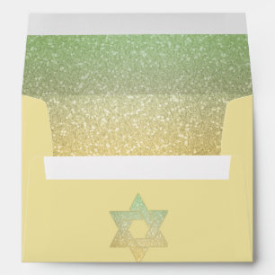 Glittery Gradient Mint Invitation Envelope