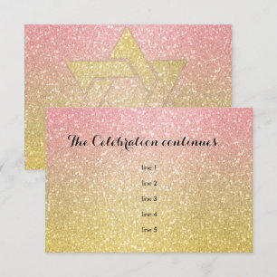 Glittery Gradient Party Card Coral