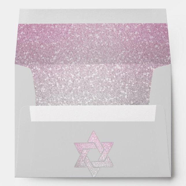 Glittery Gradient Pink Invitation Envelope (Back (Bottom))