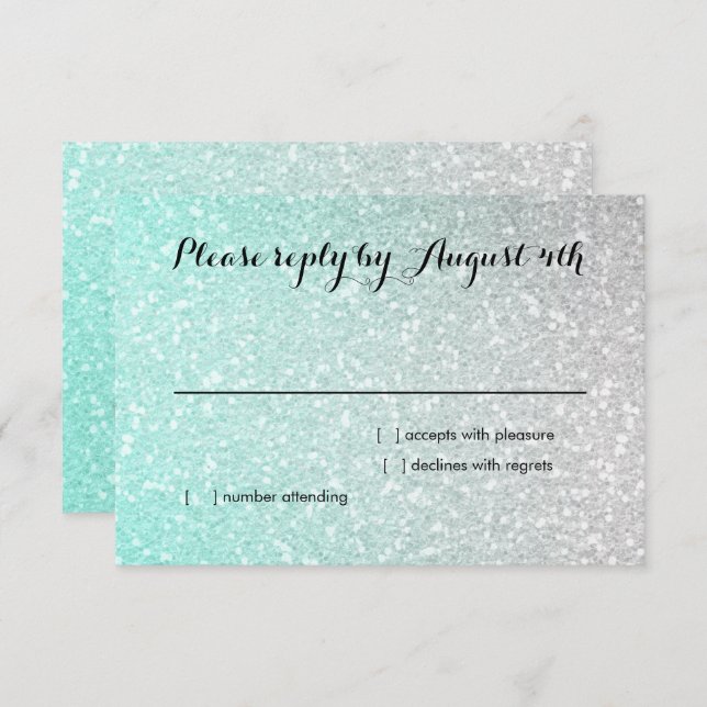 Glittery Gradient RSVP Aqua (Front/Back)