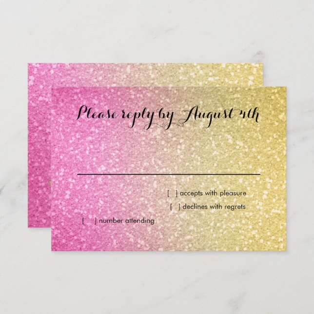 Glittery Gradient RSVP Hot Pink (Front/Back)