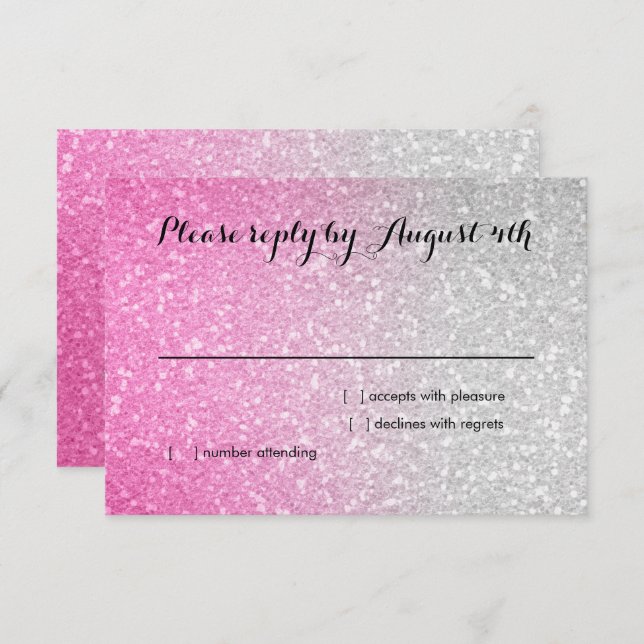 Glittery Gradient RSVP Hot Pink (Front/Back)