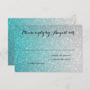Glittery Gradient RSVP Turquoise