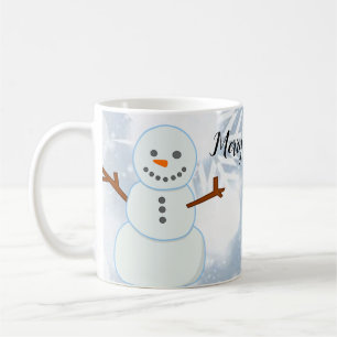 Glittery Gray Background With Snowflakes and Snow Coffee Mug