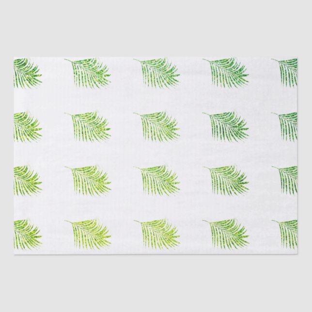 Glittery Green Palms Tropical Wedding Celebrations Tissue Paper (Front)