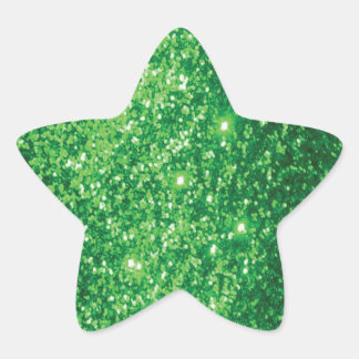 Glittery Green Star Sticker