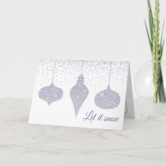 Glittery Holiday Ornaments Photo Christmas Card