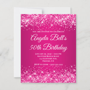 Glittery Hot Pink Raspberry Ombre Fancy Monogram