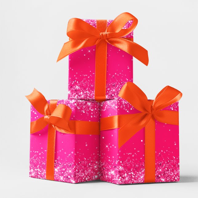 Glittery Hot Pink Wrapping Paper Sheet (Glittery Hot Pink Wrapping Paper Sheets)
