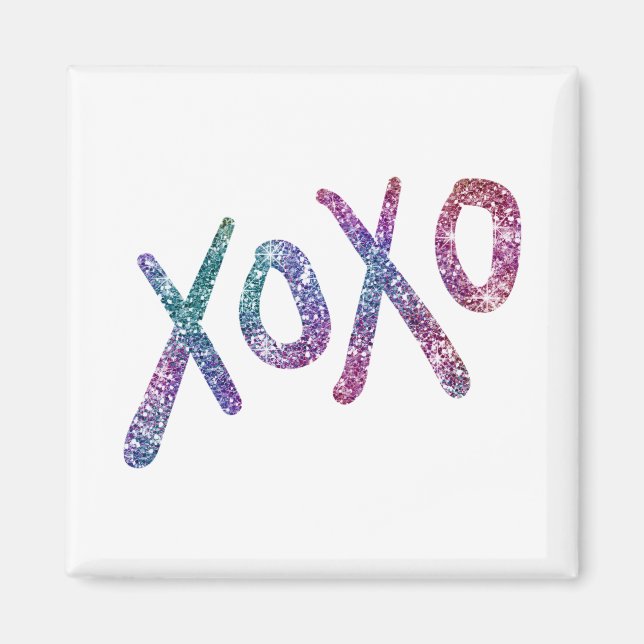 Glittery Hugs and Kisses Magnet (Front)