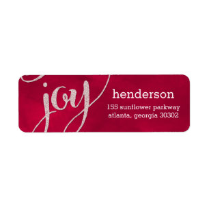Glittery Joy Holiday Return Address Labels