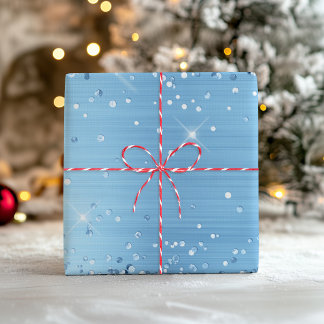 Glittery Light Baby Blue Ombre Foil Wrapping Paper Sheet