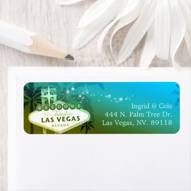 Glittery Light Blue Las Vegas Wedding Address (Insitu)