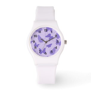 Glittery Lilac Butterflies Watch