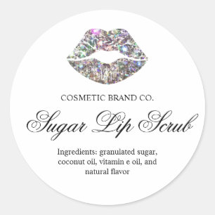 Glittery Lips Sugar Lip Scrub Classic Round Sticker