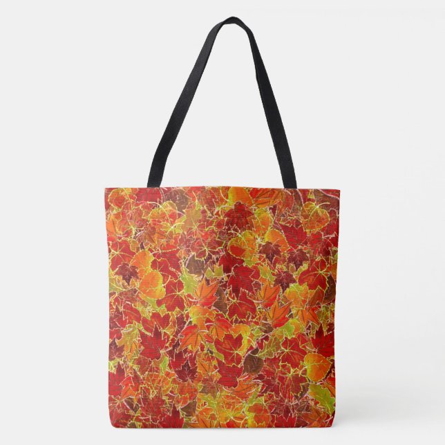 Glittery Maple Leaves in the Fall/Autumn Tote Bag (Front)